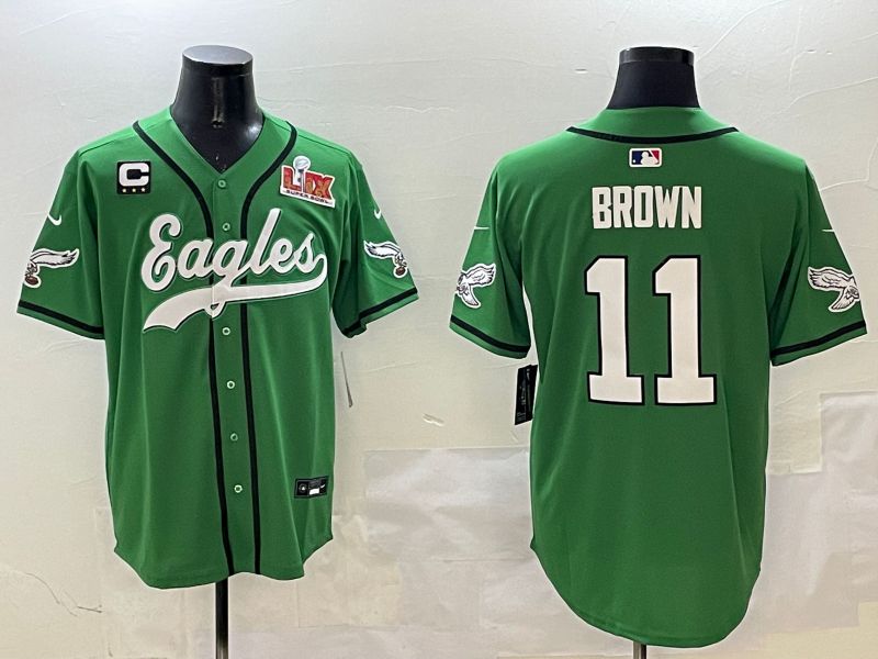 Men Philadelphia Eagles #11 Brown Green three generations Jointly Name 2025 Nike Limited NFL Jersey style 11->philadelphia eagles->NFL Jersey